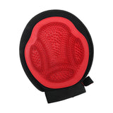 Maxbell Pet Grooming Glove Massage Pet Hair Remover Tool for Cats Small Animals Dogs Black Red