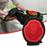 Maxbell Pet Grooming Glove Massage Pet Hair Remover Tool for Cats Small Animals Dogs Black Red