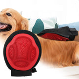 Maxbell Pet Grooming Glove Massage Pet Hair Remover Tool for Cats Small Animals Dogs Black Red