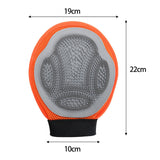 Maxbell Pet Grooming Glove Massage Pet Hair Remover Tool for Cats Small Animals Dogs Orange Gray