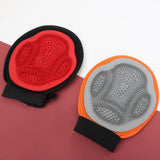 Maxbell Pet Grooming Glove Massage Pet Hair Remover Tool for Cats Small Animals Dogs Orange Gray