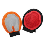 Maxbell Pet Grooming Glove Massage Pet Hair Remover Tool for Cats Small Animals Dogs Orange Gray