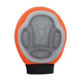 Maxbell Pet Grooming Glove Massage Pet Hair Remover Tool for Cats Small Animals Dogs Orange Gray