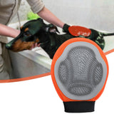 Maxbell Pet Grooming Glove Massage Pet Hair Remover Tool for Cats Small Animals Dogs Orange Gray