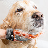 Maxbell Pet Grooming Glove Massage Pet Hair Remover Tool for Cats Small Animals Dogs Orange Gray