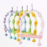 Maxbell Bird Toy Pet Hanging Ladder Bridge Climbing Swing for Conures Budgie Hamster Green