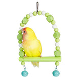 Maxbell Bird Toy Pet Hanging Ladder Bridge Climbing Swing for Conures Budgie Hamster Green