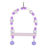 Maxbell Bird Toy Pet Hanging Ladder Bridge Climbing Swing for Conures Budgie Hamster Purple