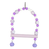 Maxbell Bird Toy Pet Hanging Ladder Bridge Climbing Swing for Conures Budgie Hamster Purple