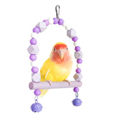 Maxbell Bird Toy Pet Hanging Ladder Bridge Climbing Swing for Conures Budgie Hamster Purple