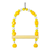 Maxbell Bird Toy Pet Hanging Ladder Bridge Climbing Swing for Conures Budgie Hamster Yellow