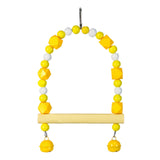 Maxbell Bird Toy Pet Hanging Ladder Bridge Climbing Swing for Conures Budgie Hamster Yellow