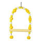 Maxbell Bird Toy Pet Hanging Ladder Bridge Climbing Swing for Conures Budgie Hamster Yellow