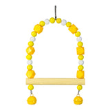 Maxbell Bird Toy Pet Hanging Ladder Bridge Climbing Swing for Conures Budgie Hamster Yellow