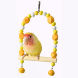 Maxbell Bird Toy Pet Hanging Ladder Bridge Climbing Swing for Conures Budgie Hamster Yellow