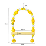 Maxbell Bird Toy Pet Hanging Ladder Bridge Climbing Swing for Conures Budgie Hamster Yellow