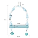 Maxbell Bird Toy Pet Hanging Ladder Bridge Climbing Swing for Conures Budgie Hamster Blue