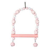 Maxbell Bird Toy Pet Hanging Ladder Bridge Climbing Swing for Conures Budgie Hamster Pink