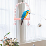 Maxbell Bird Toy Pet Hanging Ladder Bridge Climbing Swing for Conures Budgie Hamster Pink