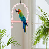 Maxbell Bird Toy Pet Hanging Ladder Bridge Climbing Swing for Conures Budgie Hamster Pink