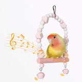 Maxbell Bird Toy Pet Hanging Ladder Bridge Climbing Swing for Conures Budgie Hamster Pink