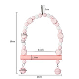 Maxbell Bird Toy Pet Hanging Ladder Bridge Climbing Swing for Conures Budgie Hamster Pink