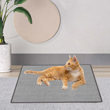 Maxbell Pet Feeding Mat Dog Food Placemat Absorbs Water Scratch Resistant Cat Carpet grey M