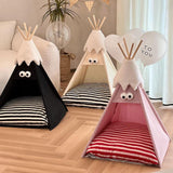 Maxbell Pet Teepee Washable with Thick Cushion Tipi Bed for Kitty Small Animal