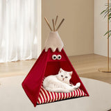 Maxbell Pet Teepee Washable with Thick Cushion Tipi Bed for Kitty Small Animal