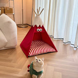 Maxbell Pet Teepee Washable with Thick Cushion Tipi Bed for Kitty Small Animal