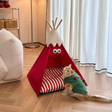 Maxbell Pet Teepee Washable with Thick Cushion Tipi Bed for Kitty Small Animal