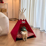 Maxbell Pet Teepee Washable with Thick Cushion Tipi Bed for Kitty Small Animal