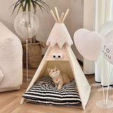 Maxbell Pet Teepee Washable with Thick Cushion Tipi Bed for Kitty Small Animal