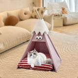 Maxbell Pet Teepee Washable with Thick Cushion Tipi Bed for Kitty Small Animal