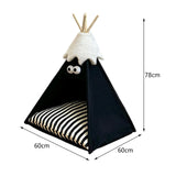 Maxbell Pet Teepee Washable with Thick Cushion Tipi Bed for Kitty Small Animal