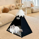 Maxbell Pet Teepee Washable with Thick Cushion Tipi Bed for Kitty Small Animal