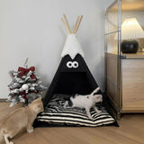 Maxbell Pet Teepee Washable with Thick Cushion Tipi Bed for Kitty Small Animal