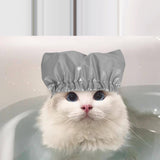 Maxbell Cat Dog Bathing Cap Pets Grooming Supplies Reusable Adjustable Pet Shower Cap Silver S