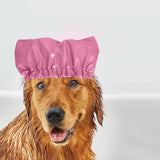 Maxbell Cat Dog Bathing Cap Pets Grooming Supplies Reusable Adjustable Pet Shower Cap Rose Red S