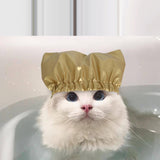 Maxbell Cat Dog Bathing Cap Pets Grooming Supplies Reusable Adjustable Pet Shower Cap S Golden