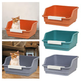 Maxbell Open Top Pet Litter Box Kitten Toilet Smooth Durable Pet Cat Toilet Sand Box orange