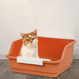 Maxbell Open Top Pet Litter Box Kitten Toilet Smooth Durable Pet Cat Toilet Sand Box orange