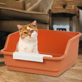 Maxbell Open Top Pet Litter Box Kitten Toilet Smooth Durable Pet Cat Toilet Sand Box orange