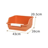 Maxbell Open Top Pet Litter Box Kitten Toilet Smooth Durable Pet Cat Toilet Sand Box orange