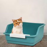 Maxbell Open Top Pet Litter Box Kitten Toilet Smooth Durable Pet Cat Toilet Sand Box green