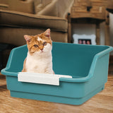 Maxbell Open Top Pet Litter Box Kitten Toilet Smooth Durable Pet Cat Toilet Sand Box green