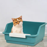Maxbell Open Top Pet Litter Box Kitten Toilet Smooth Durable Pet Cat Toilet Sand Box green