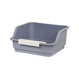 Maxbell Open Top Pet Litter Box Kitten Toilet Smooth Durable Pet Cat Toilet Sand Box gray
