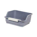 Maxbell Open Top Pet Litter Box Kitten Toilet Smooth Durable Pet Cat Toilet Sand Box gray
