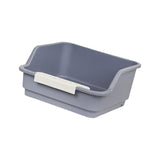 Maxbell Open Top Pet Litter Box Kitten Toilet Smooth Durable Pet Cat Toilet Sand Box gray